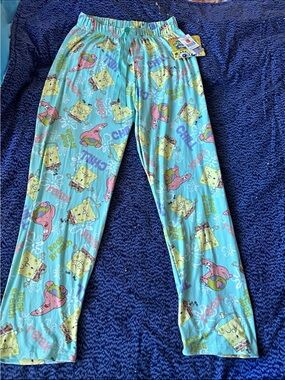 SpongeBob women’s  Pajama Pants - Light Blue with Character Print